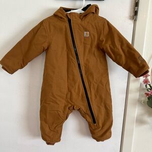 Carhartt Tan 12-18 month- Zip-Up One Piece Coverall | Snowsuit